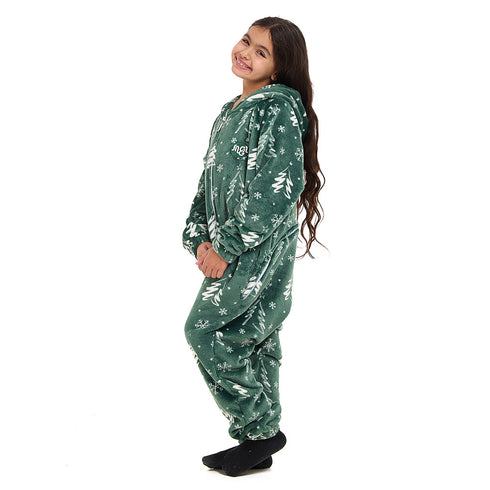 Snuggs Kids Blanket Onesie Green Christmas Tree